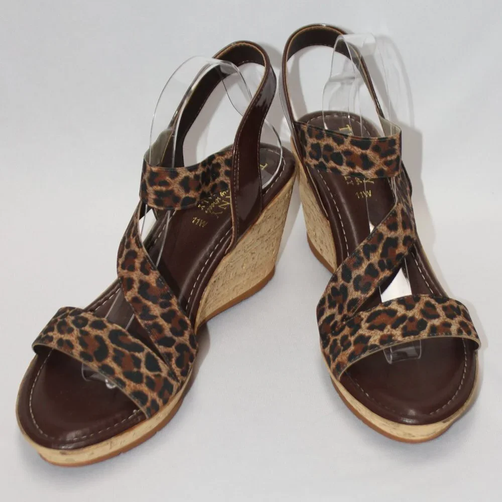 Tuscany Easy Street Leopard Print Sandals